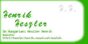 henrik heszler business card